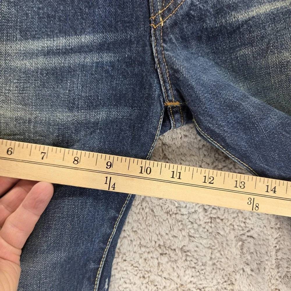 Levis 501 Jeans Mens Blue Selvedge LVC Raw Hem Destroyed Honeycomb Fits 29x24